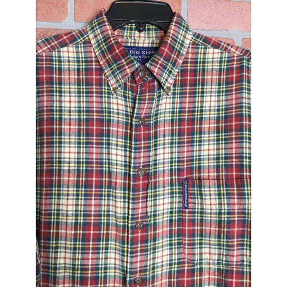 Abercrombie & Fitch Mens Flannel The Big Shirt Multicolor Plaid 100% Cotton Larg - Picture 2 of 7